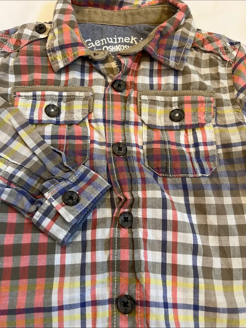 “Bundle 10/$13” OshKosh Genuine Kids 2T Plaid Button‑Front Shirt toddler boy - Picture 4 of 6